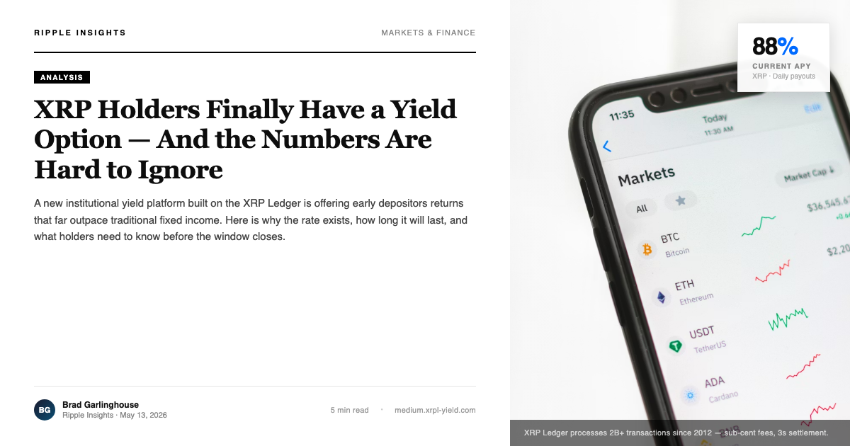 XRP Holders Finally Have a Yield Option — Ripple Insights